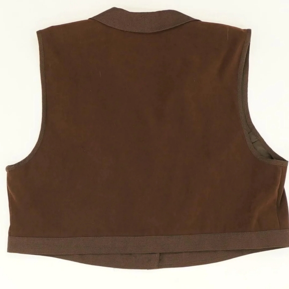 Vintage crop western brown button up vest - Picture 2 of 2